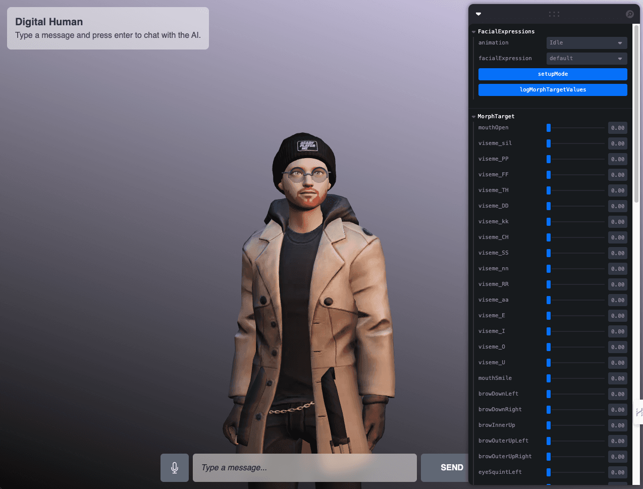 CAM panel implemented in the avatar interface.
