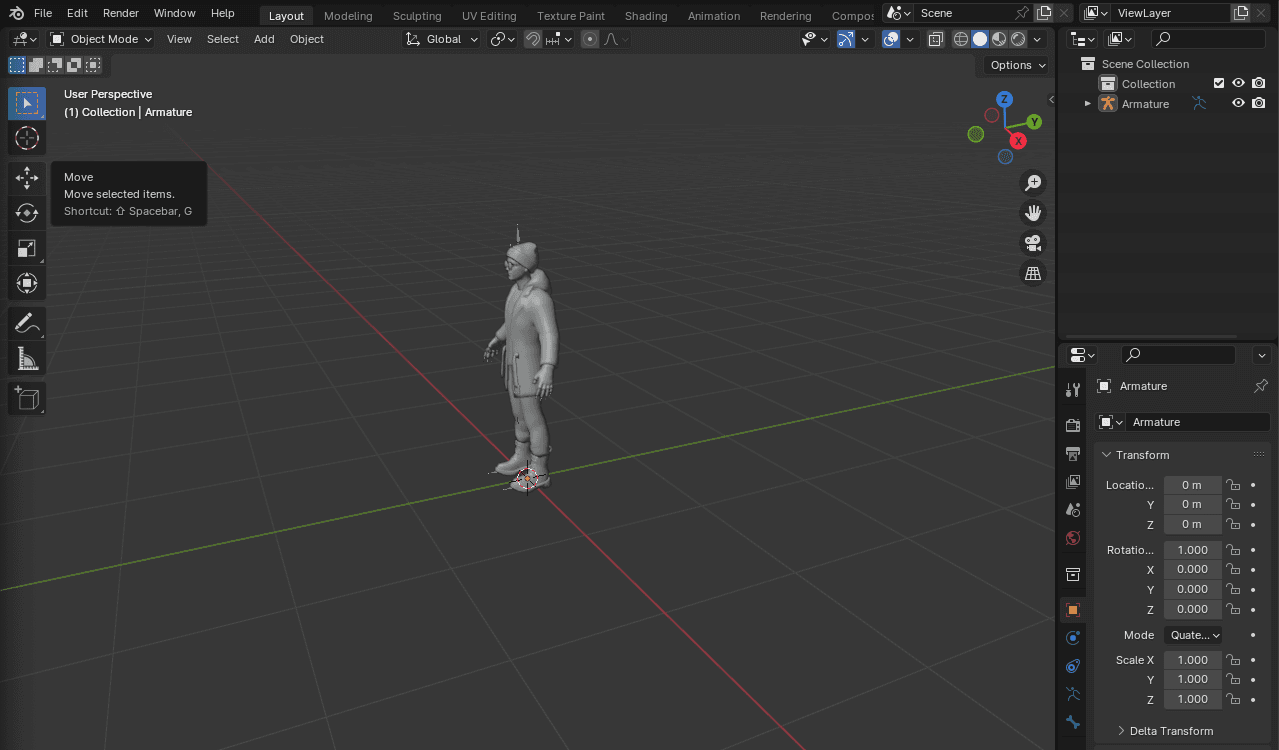 GLFT model in Blender